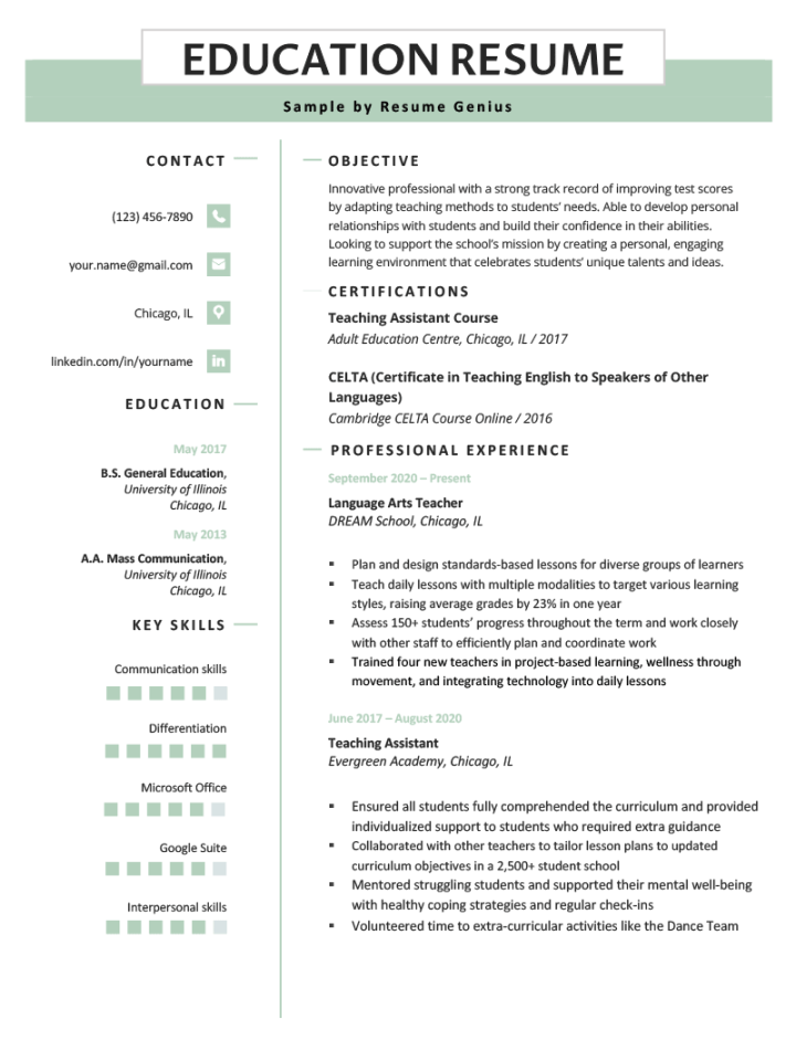Education Resume Examples and Writing Tips