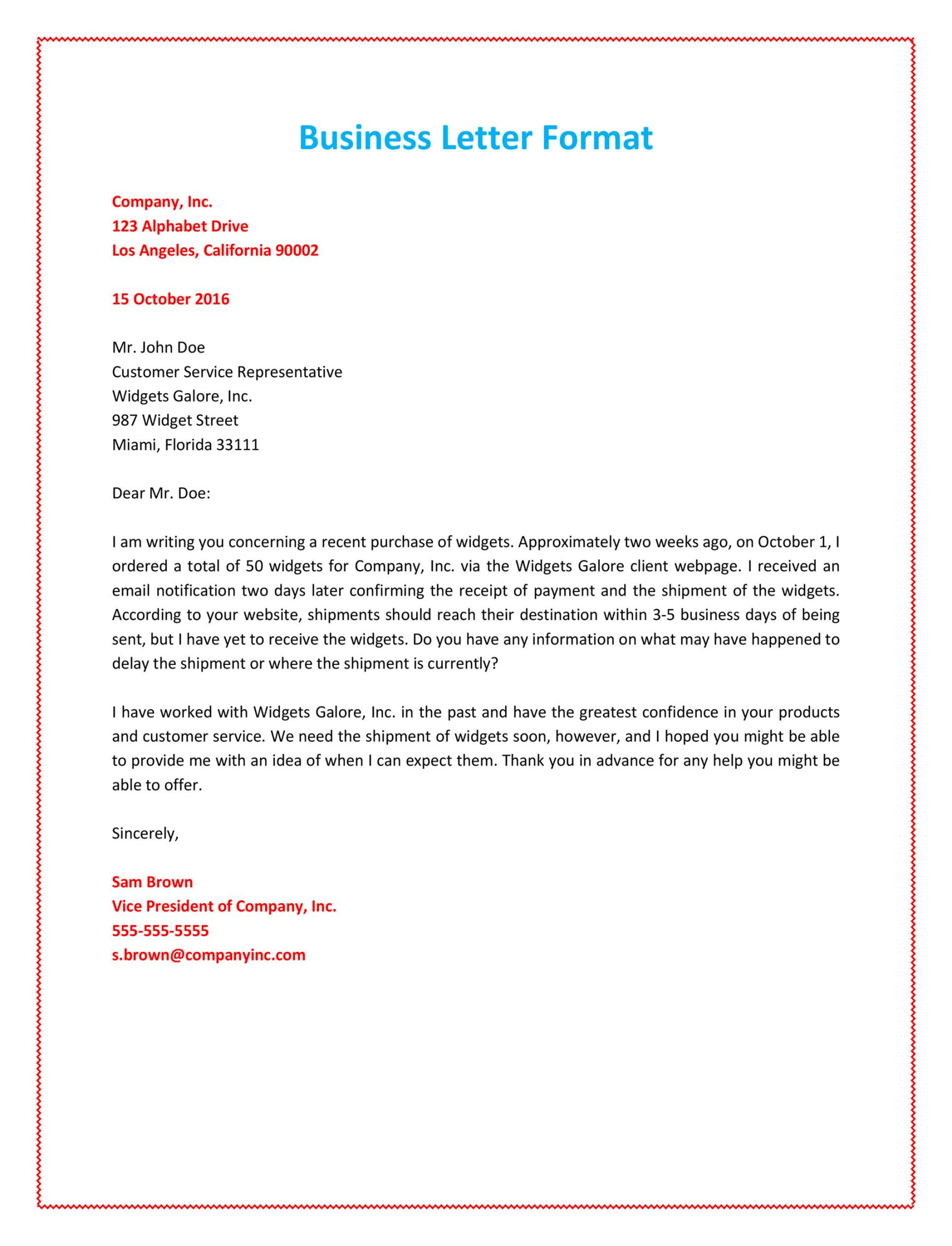 Formal / Business Letter Format Templates & Examples ᐅ TemplateLab
