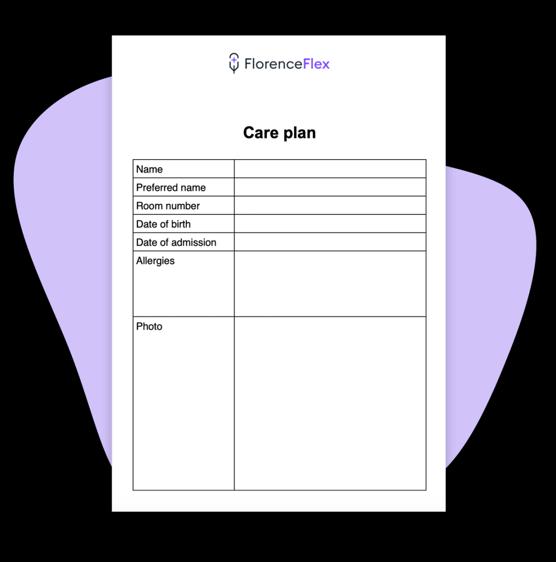Free care plan template UK [Word]  Florence