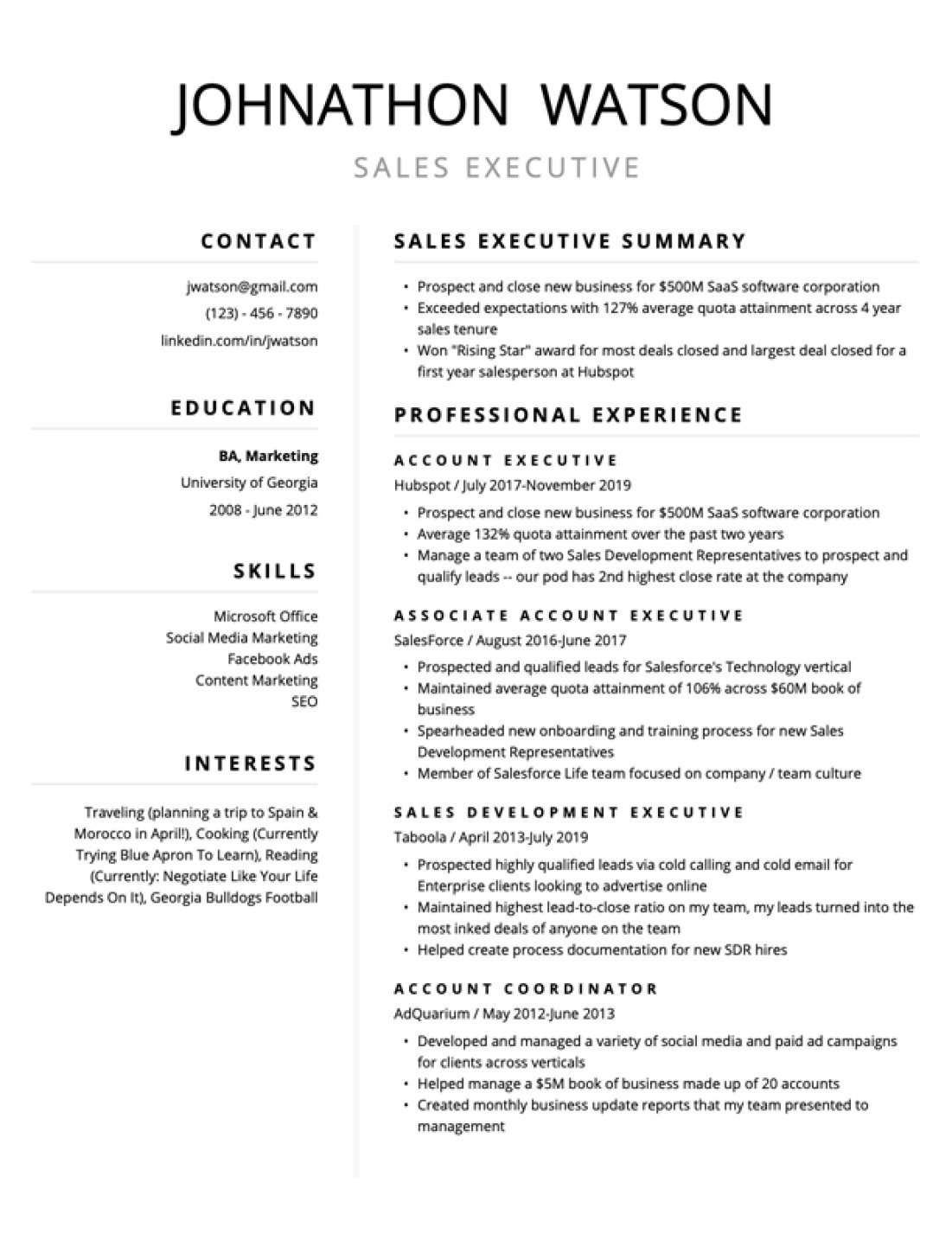 Free Resume Templates For  (Edit & Download)  ResyBuild