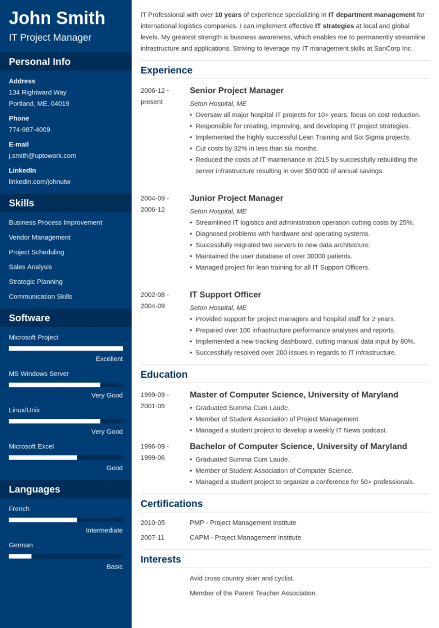 Free Resume Templates to Customize & Download in