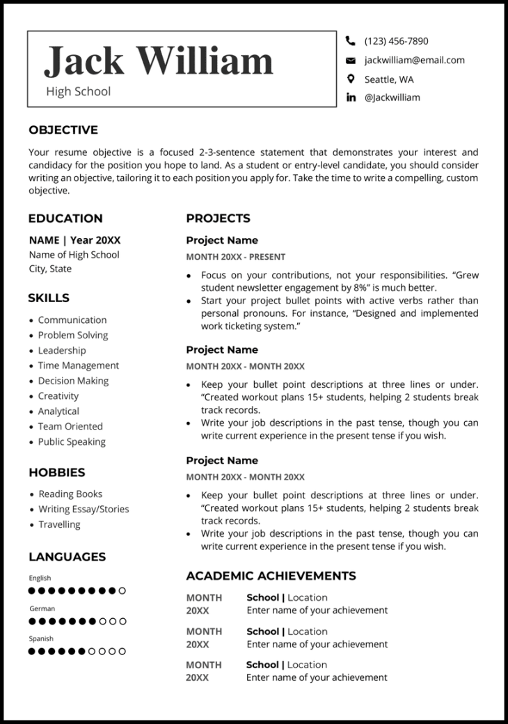 Free Resume Templates (Word) Designed for 23