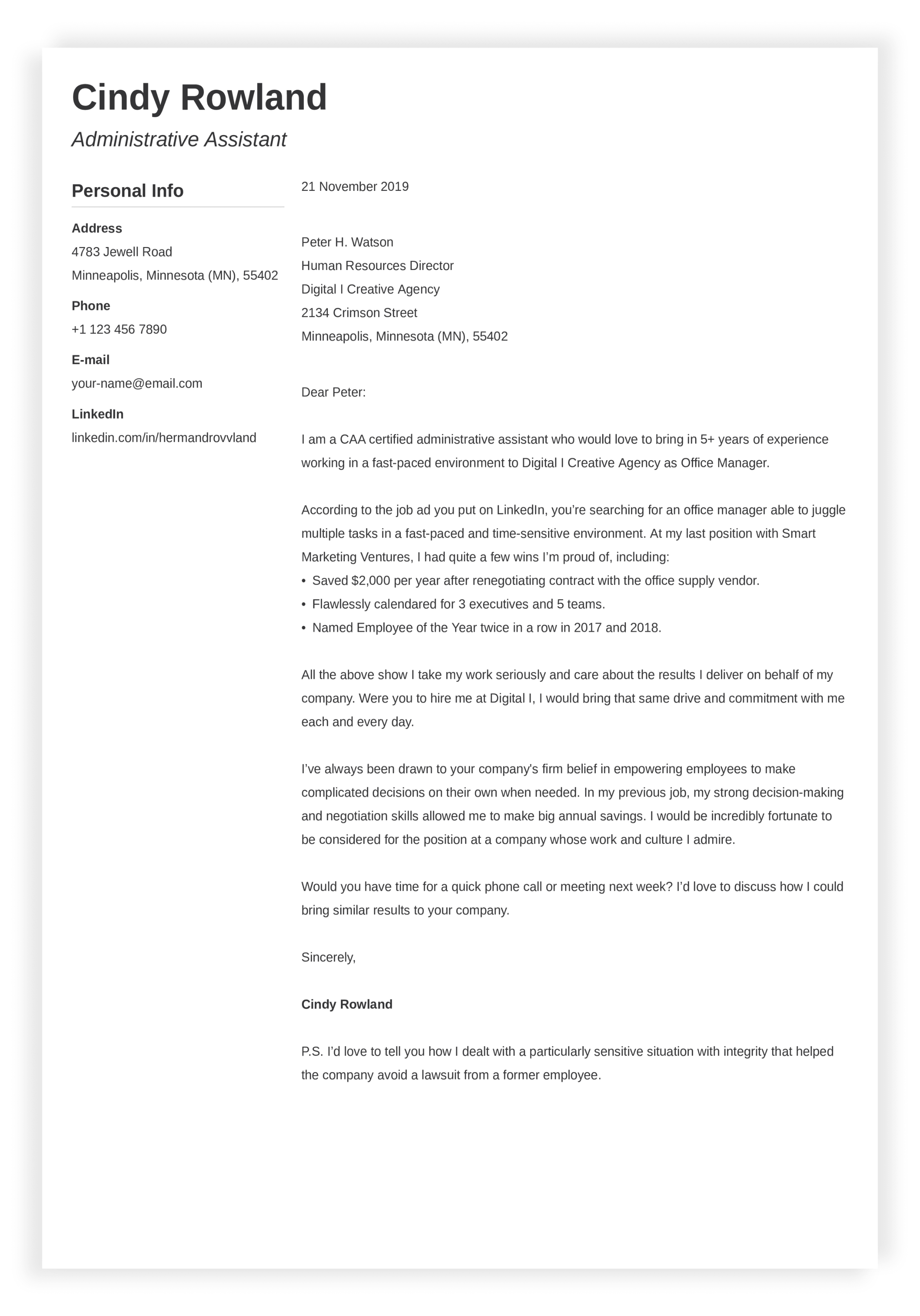 How to Write a Cover Letter in  (+ Tips & Examples)