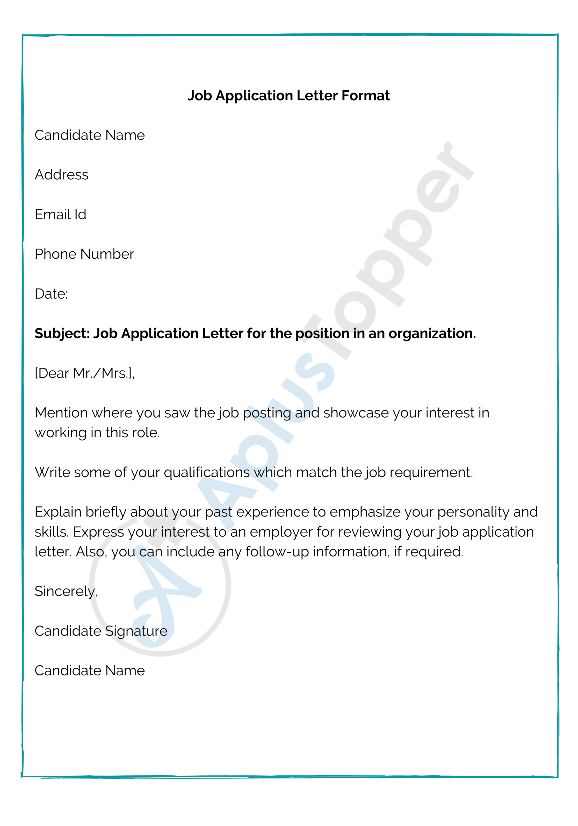 job application letter format samples how to write a job 0