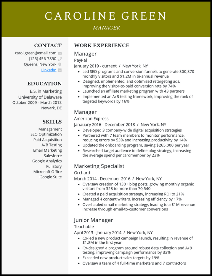 Manager Resume Examples & Templates [Edit Free]