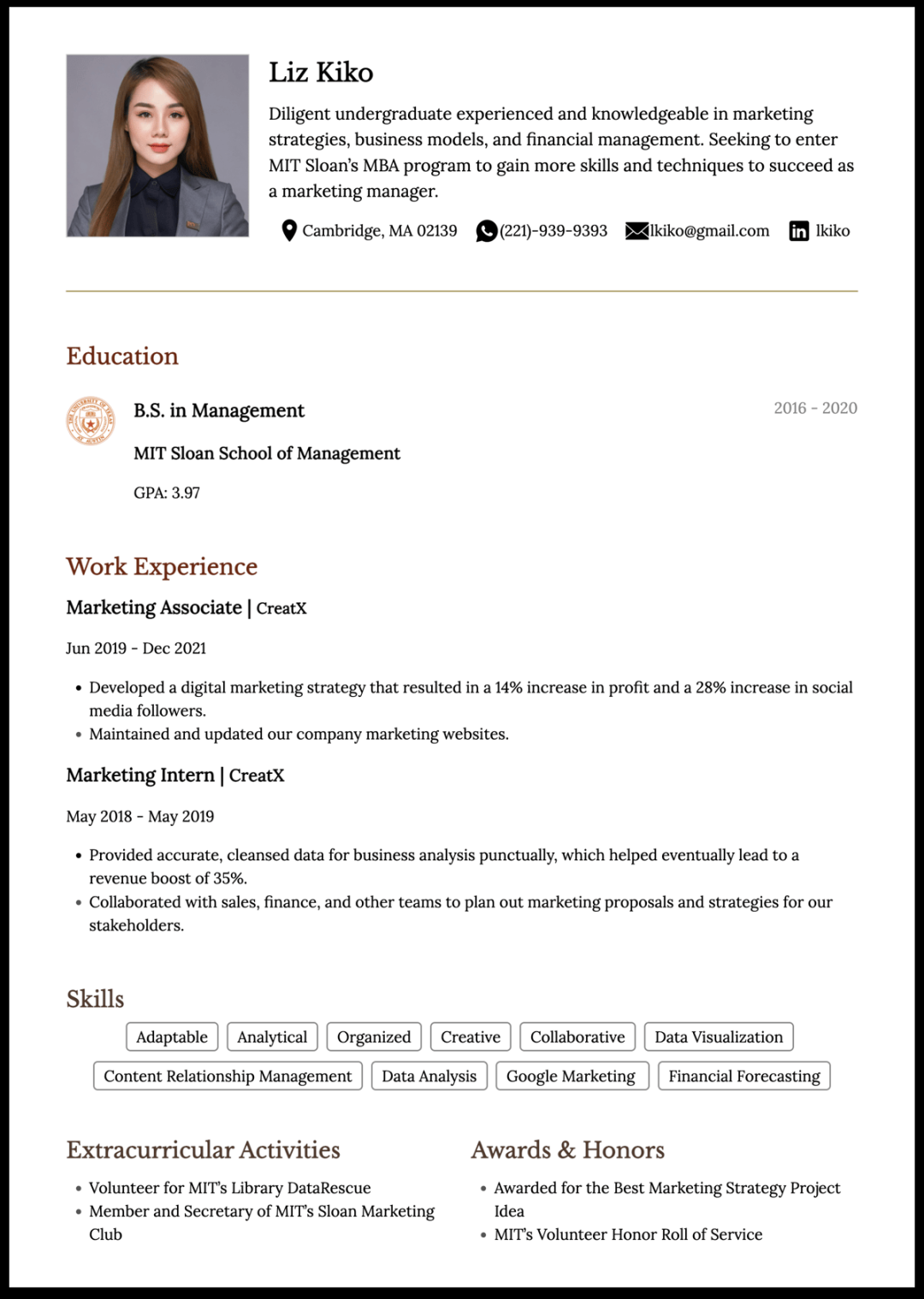 MBA Application Resume: Formats, Templates, and Examples  CakeResume