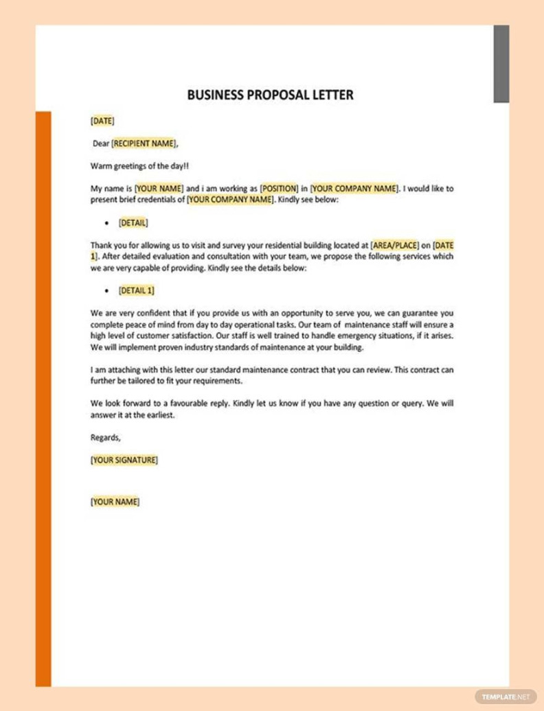 Proposal Letter for Business Template - Download in Word, Google
