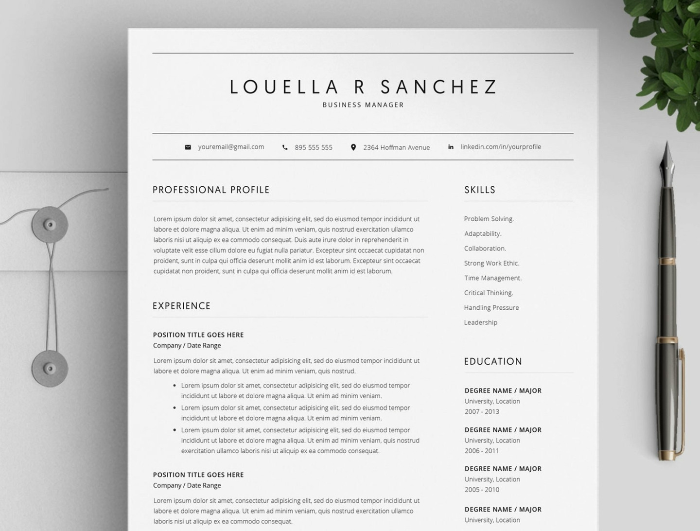 Resume Template Word & Mac Pages CV by Resume Templates on Dribbble