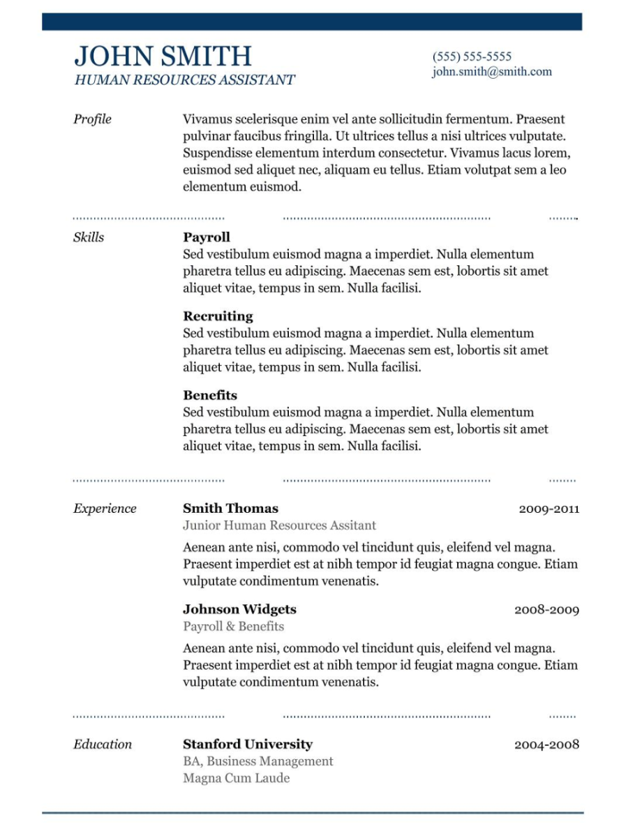 Resume Templates Copy And Paste () - TEMPLATES EXAMPLE