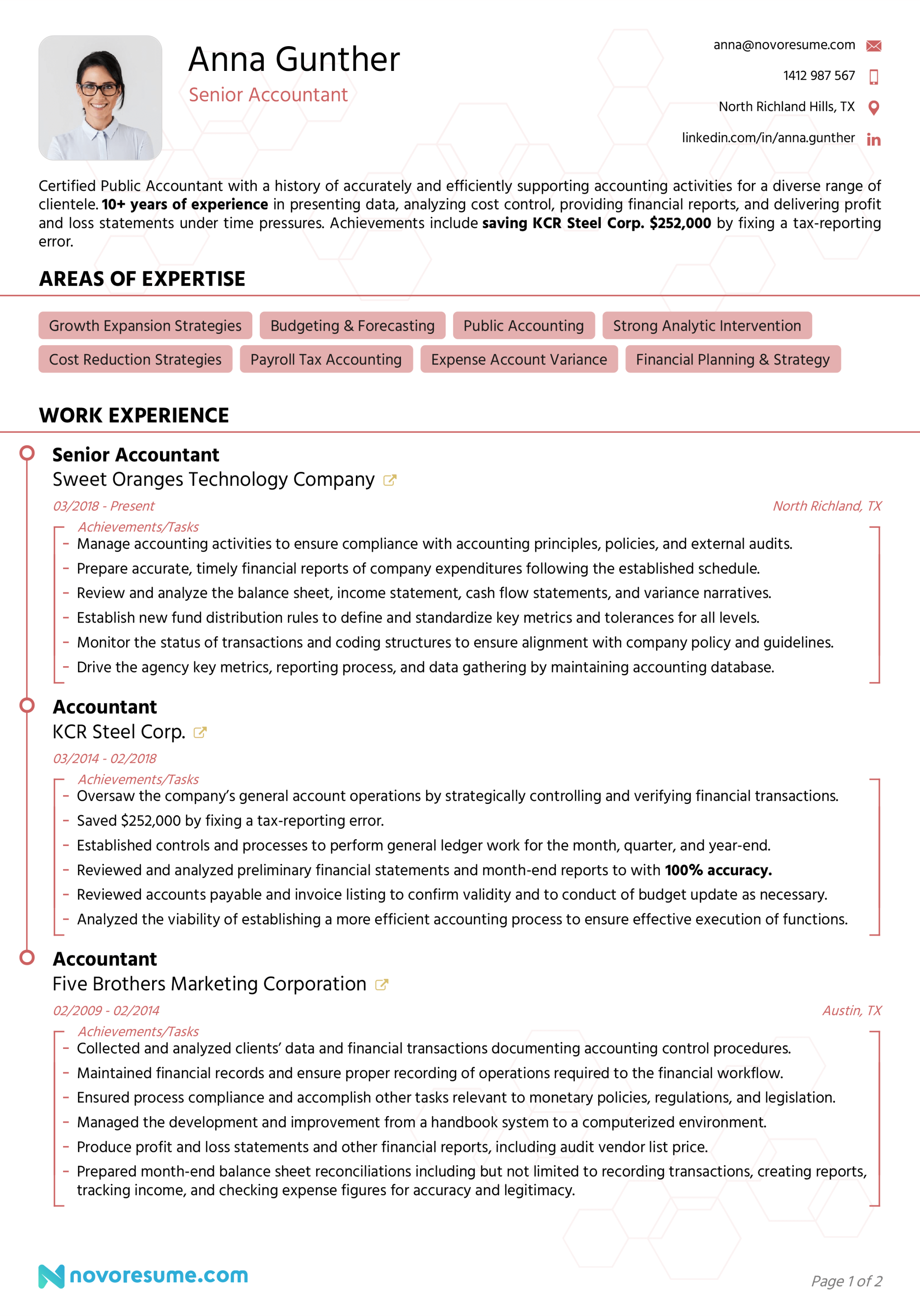 Accountant Resume - Writing Guide & Example for