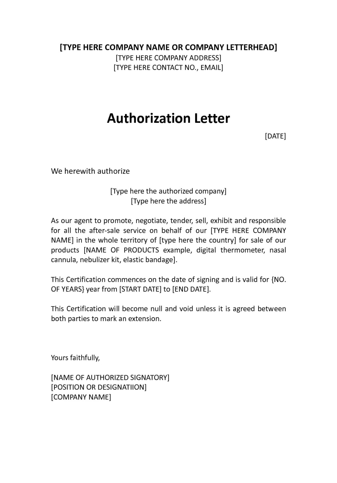 Agent Authorization Letter - + Examples, Format, Pdf  Examples