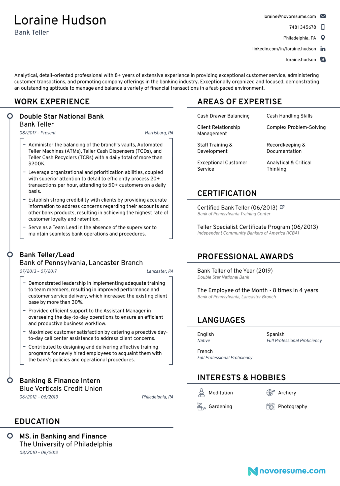 bank teller resume examples updated for