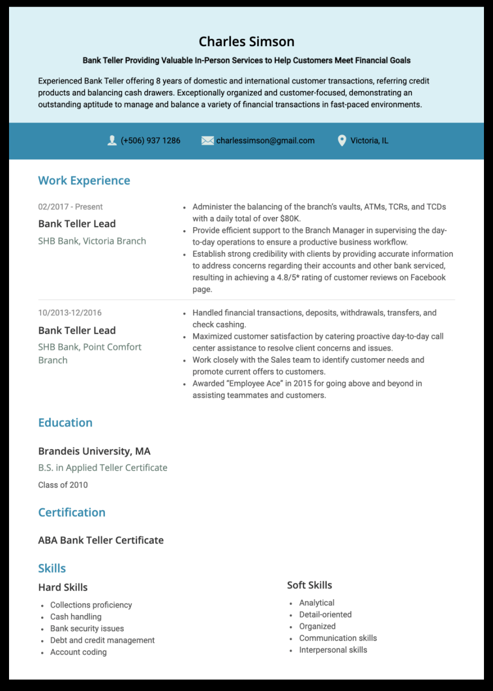 Banking Resume : Step-by-Step Writing Guide (with Examples
