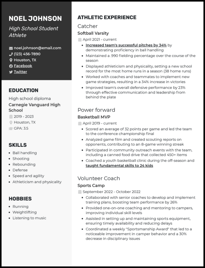 High School Student Resume Examples Created for