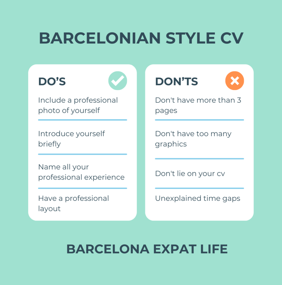 how should my cv look in spain barcelona expat life