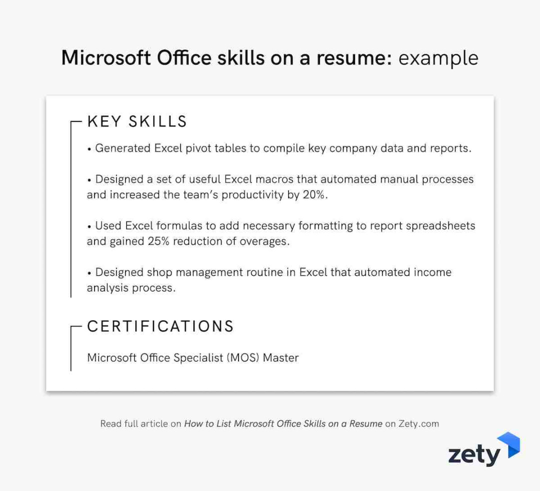 How to List Microsoft Office Skills on a Resume in