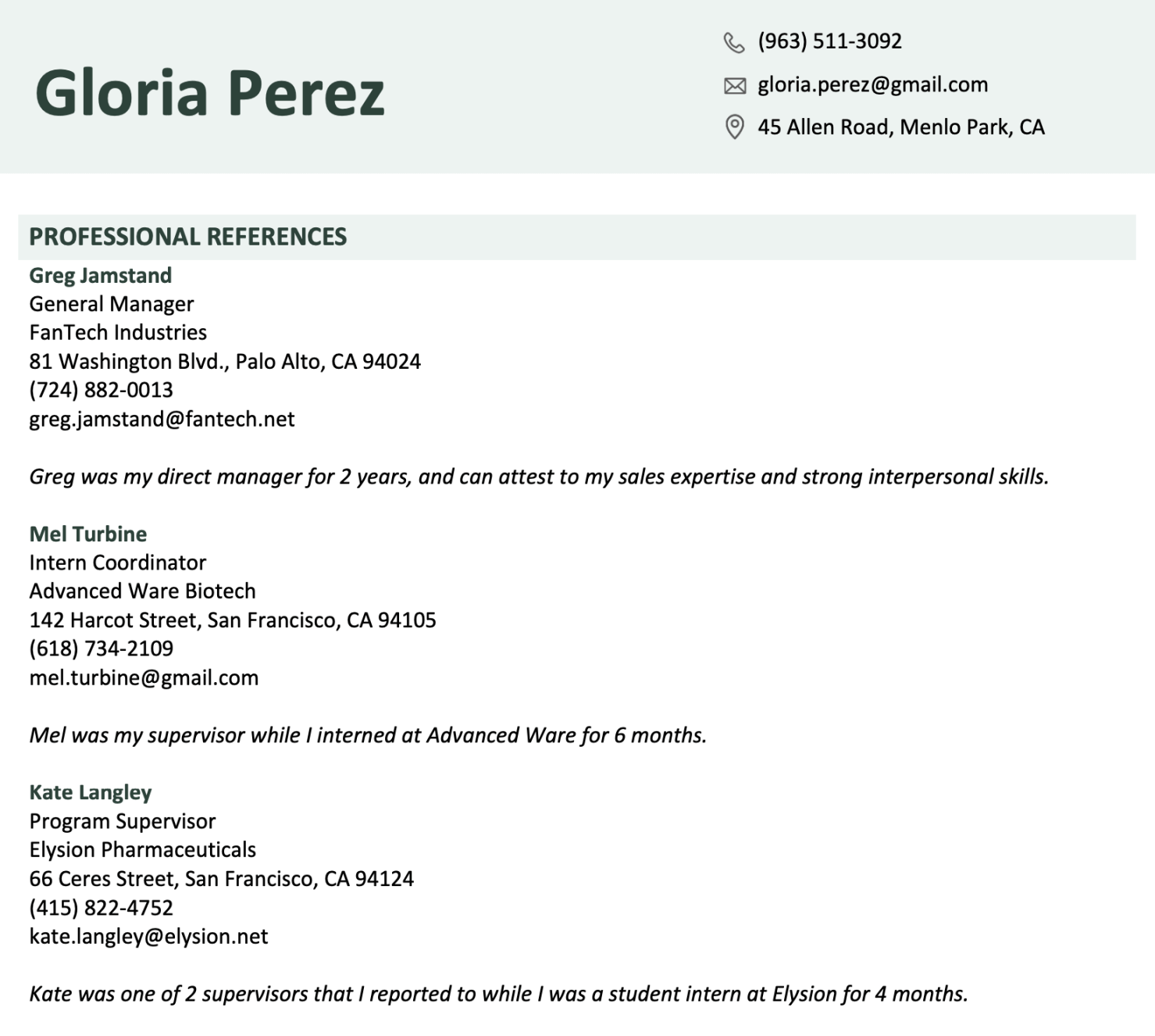 How to List References on a Resume in   Examples + Template