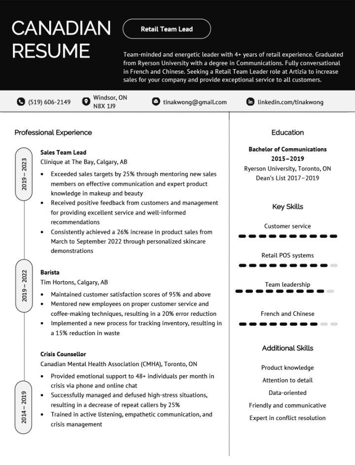 How to Make a Canadian Resume (Format & Examples)