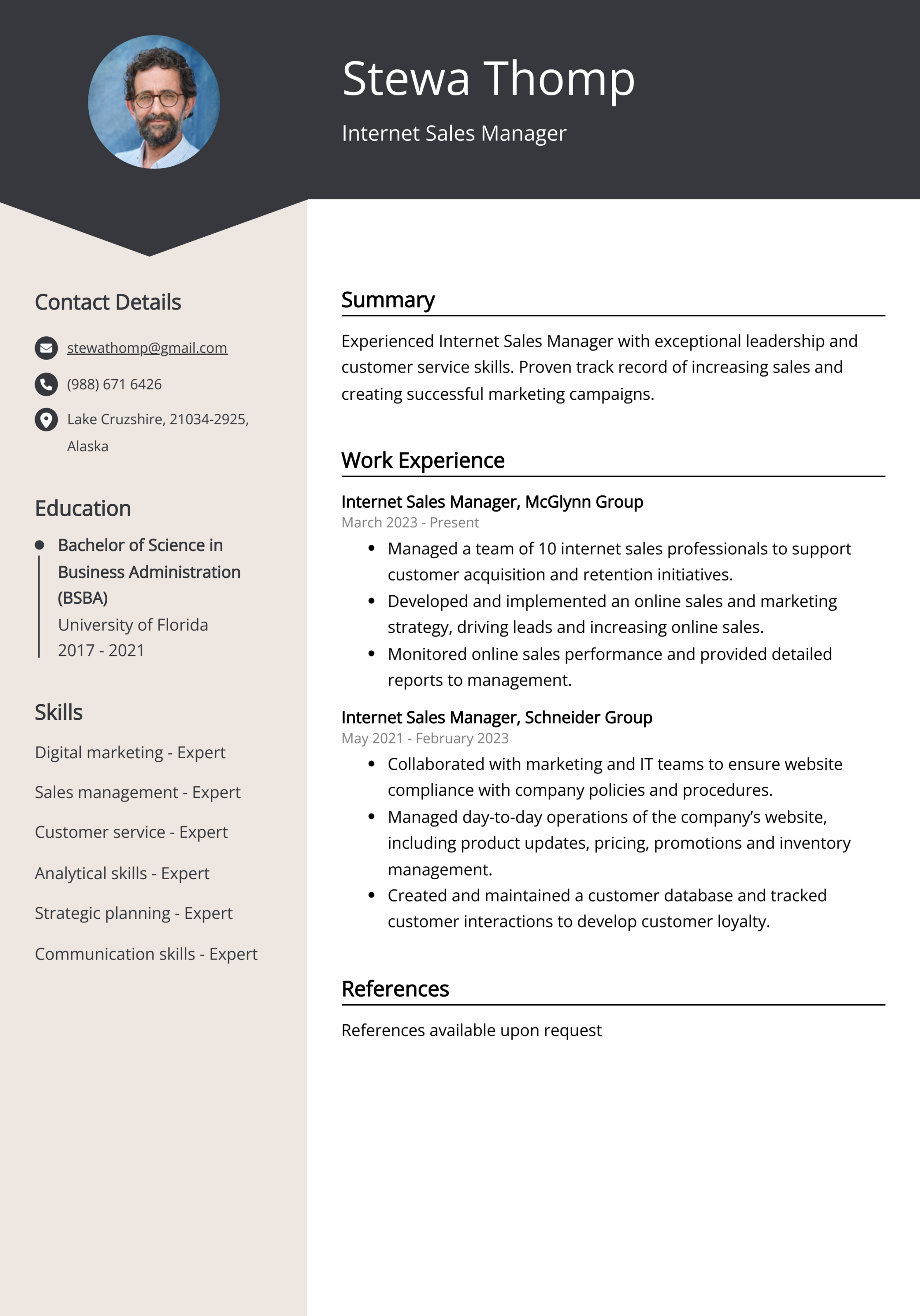 Internet Sales Manager CV: Sample & Guide [Entry Level + Senior Jobs]
