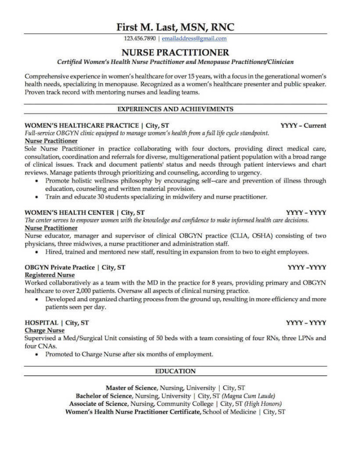 nurse practitioner resume sample professional resume