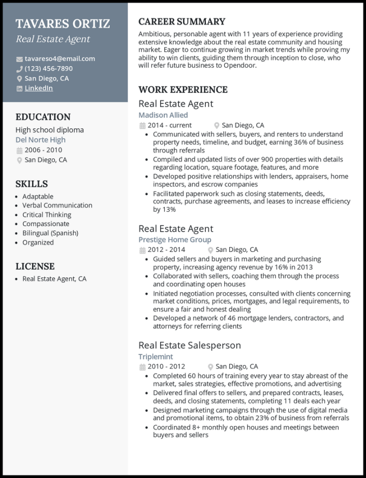 Real Estate Agent Resume Examples Built for