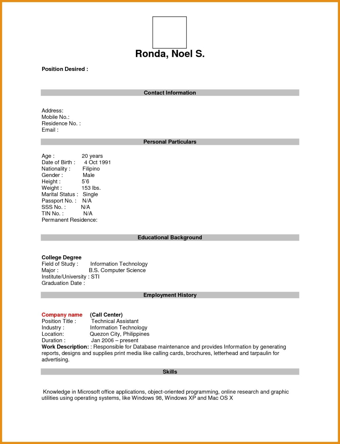 Resume Format Blank - Resume Format  Job resume template, Simple