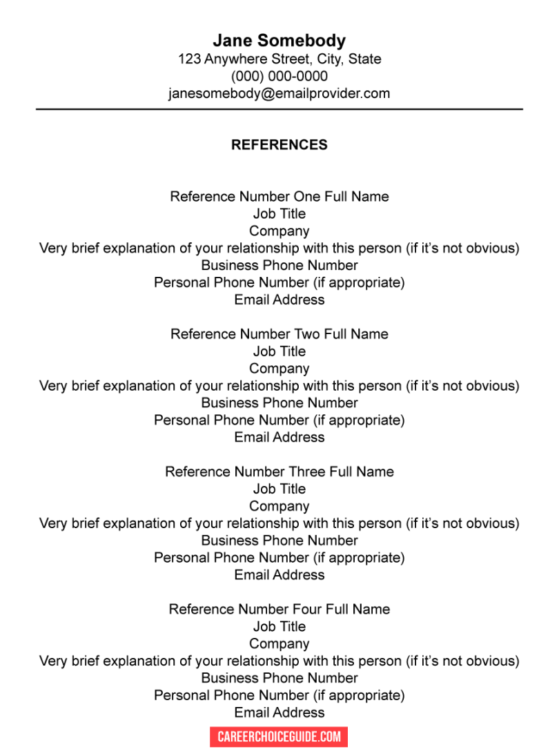 Resume Reference Page Setup Tips & Template