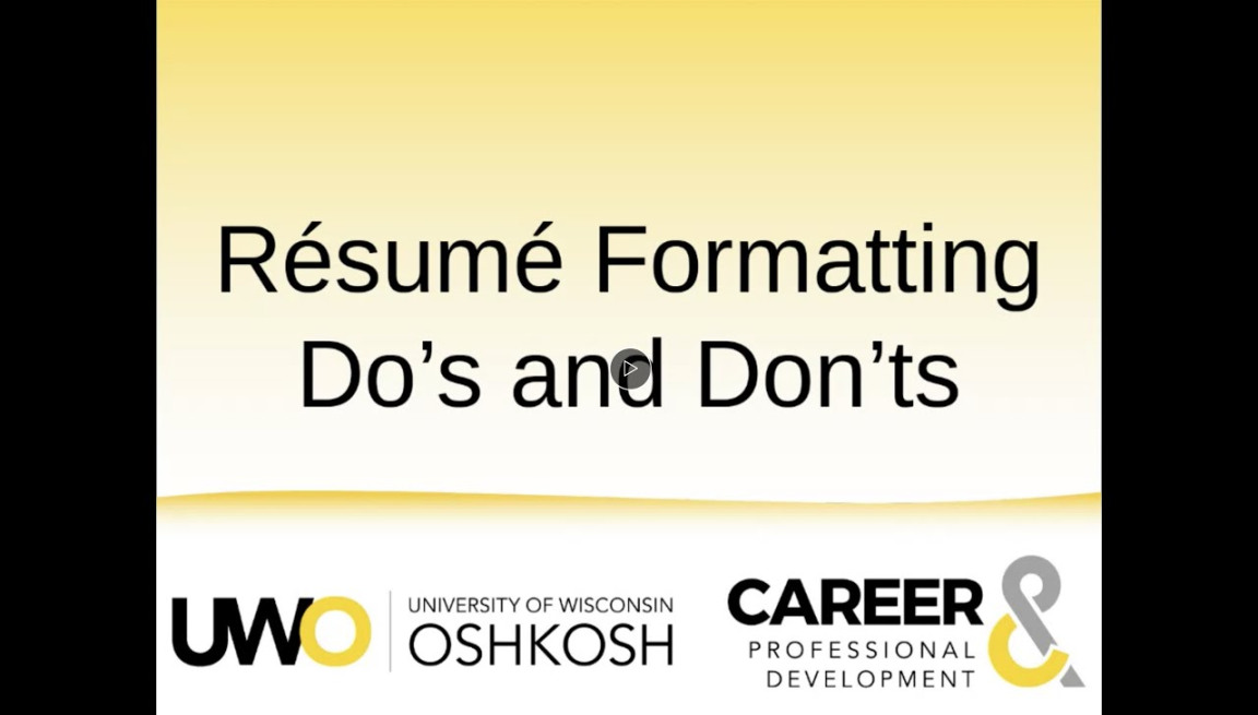 Resumes - Career & Professional Development University of