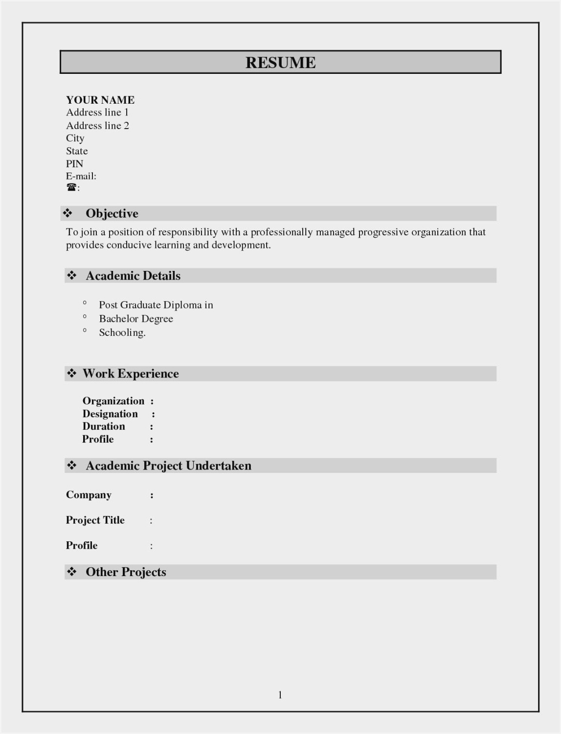 simple resume format free download in ms word free resume