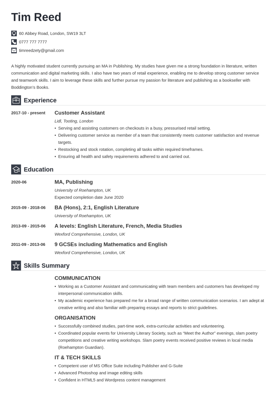student cv templates examples for 23